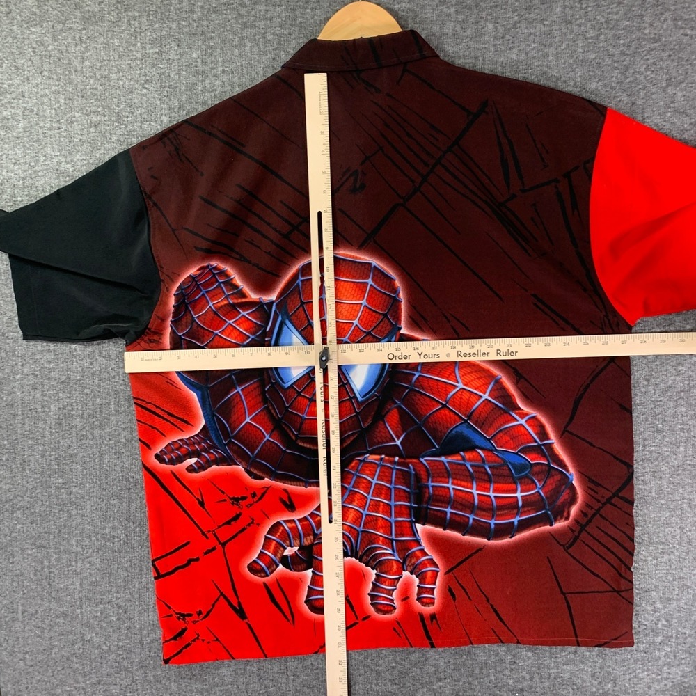 Vintage 2002 Spider-Man Shirt Men 2XL Movie Promo AOP Marvel Y2K - Picture 5 of 8